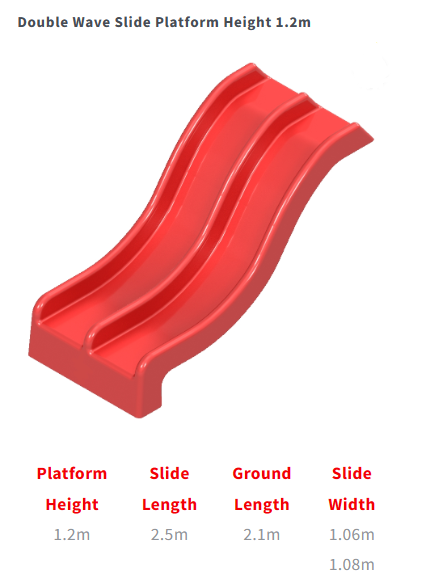 1.2m Platform Height DOUBLE Commercial Grade Fibreglass Slide